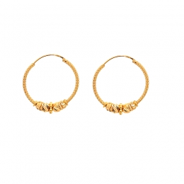 Infinity Hoop Earrings 22K Gold - Diameter 25 mm